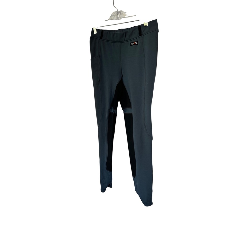 Kerrits Grey Black Full Seat Equestrian Riding Tights Breeches with Side Pocket